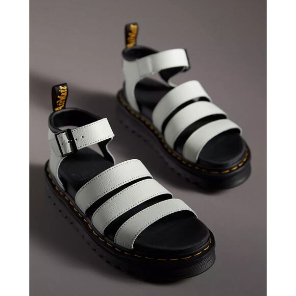 Dr. Martens Blaire White Leather Quad Sandals Women’s 8 Platform - Picture 1 of 8
